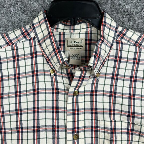 LL Bean Shirt Mens‎ L Traditional Fit Plaid Short-Sleeve Business Casual Travel - Picture 5 of 10
